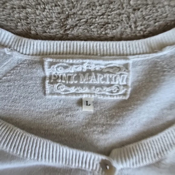 Pink Martini lightweight cream cardigan size large - Picture 10 of 12